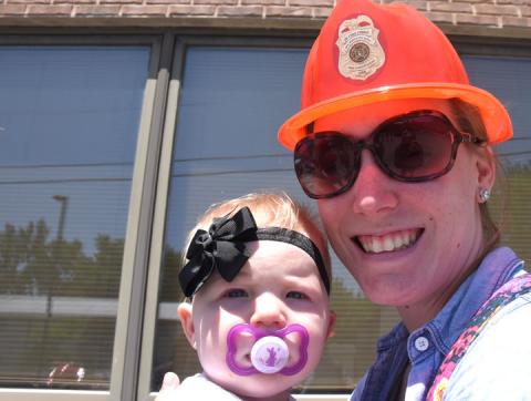 Emmeline McClure (9 months) with her mother, Allison