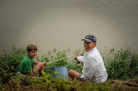 Bill Amstutz with grandson, Miles, 9, from Boulder, Colorado