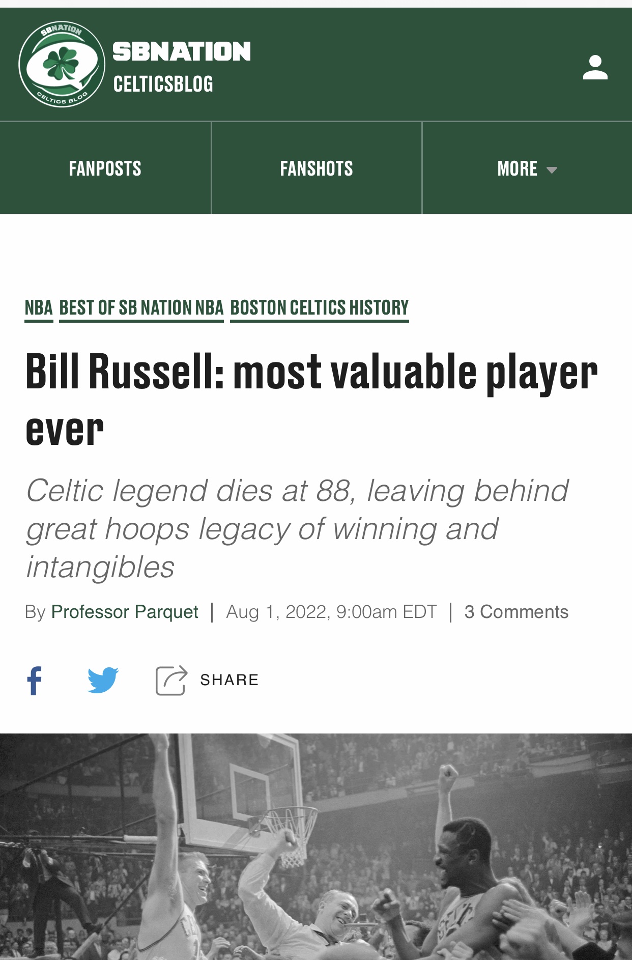 Part 2/2: How and why the NBA does not respect its past nearly enough -  CelticsBlog