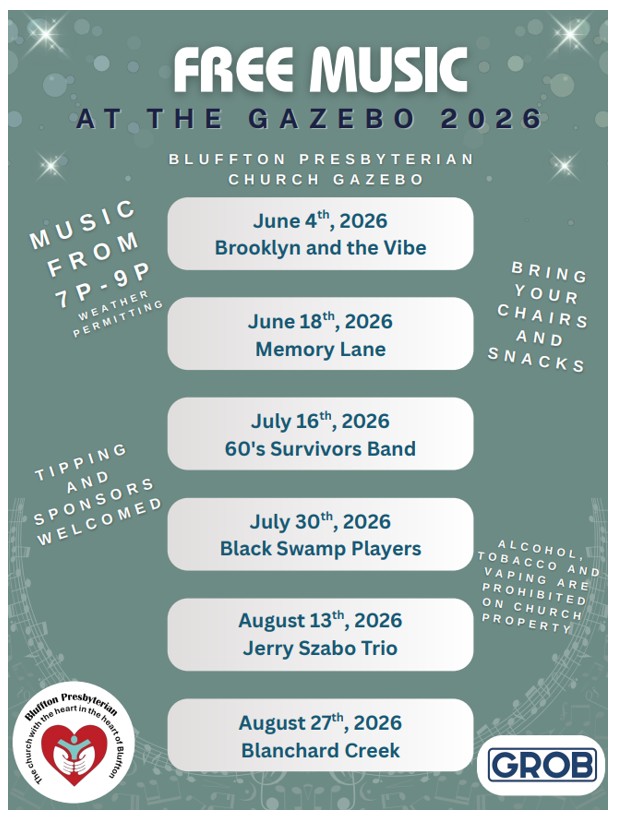 Music at the Gazebo schedule for 2026