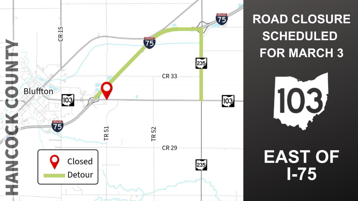 Roundabout construction will close SR 103 beginning March 2
