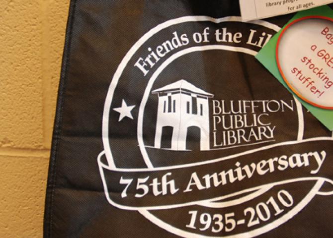 Bluffton Public Library 75th anniversary bag