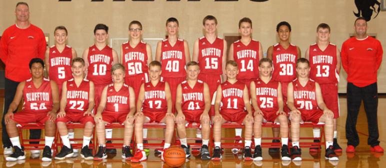 7th grade boys Row 1 (left to right): Marco Eiden, Garret Bogart, Ryan Lutz, Wade Ginther, Carsen Weaver, Braeden Jordan, Gavin Bogart, Jacob Granger Row 2 (left to right): Coach Chris Ackerman, Hayden Dearth, Gage VanAtta, John-Paul Yoder, Brayden Ray, Ian Rieman, Daniel Fredritz, Andrew McCamery, Riley Greer, Coach Chad Osborne