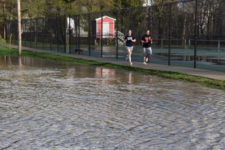 Joggers at the Howe Tennis Courts