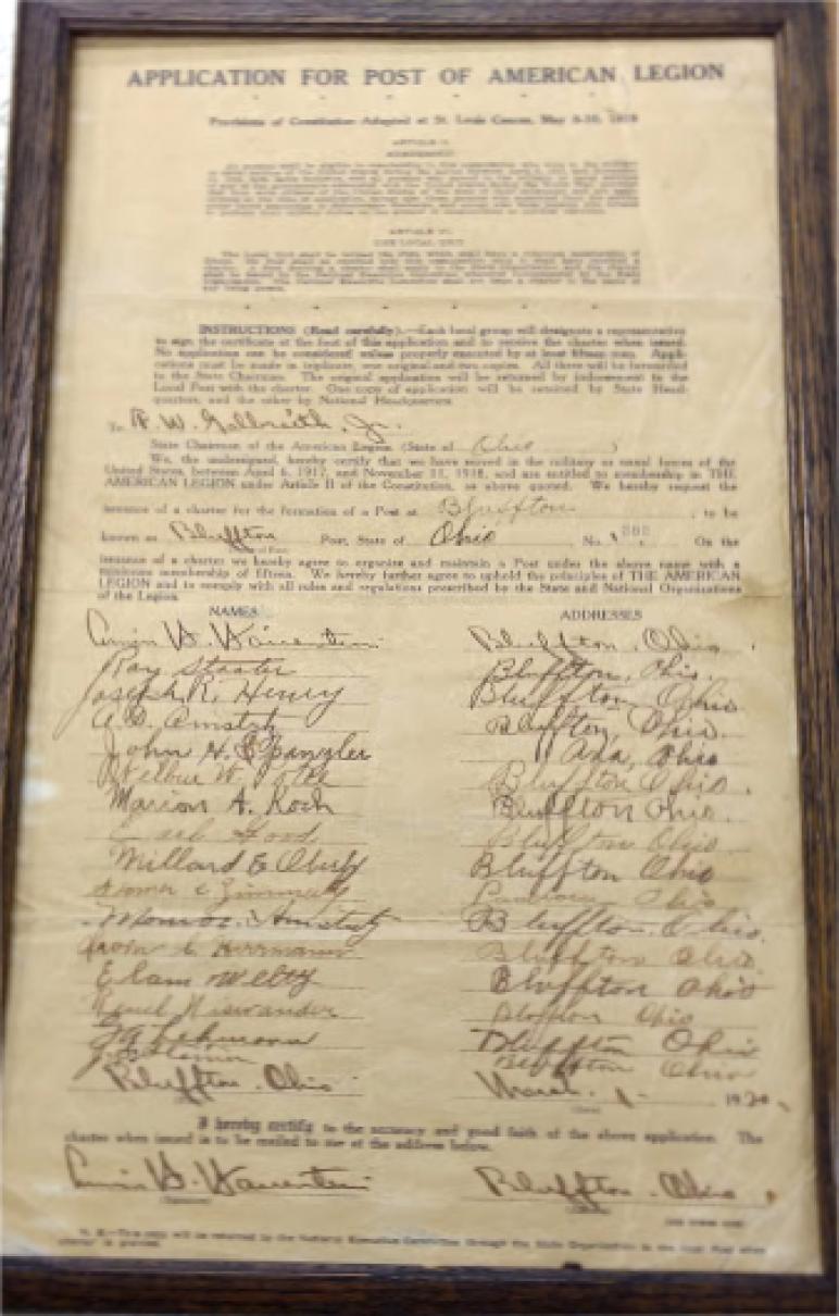 Bluffton's application dated March 1, 1920
