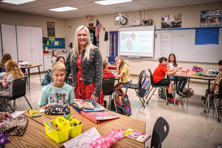 Fourth grade: Mrs. Noble and Ryan Shough / PHOTO Jamie Nygaard