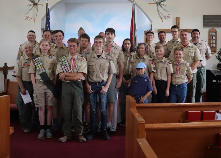 Scouts and leaders from Troop 256