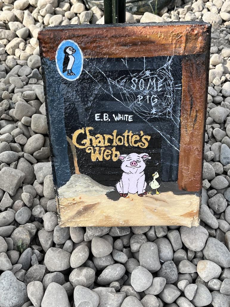 Charlotte's Web "book" painted by C-R students
