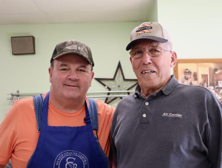 Tim Stockman and Roger Edwards, current and past candy making organizers