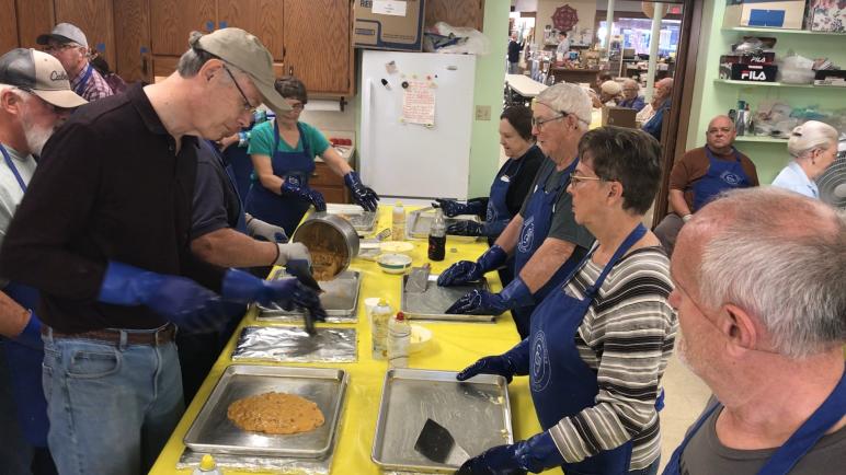 Peanut brittle assembly line