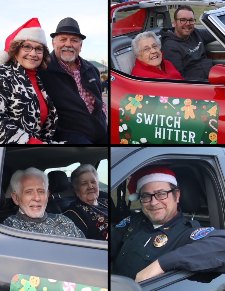 Blaze 2022 dignitaries L-R) Ruth Johnson and Mayor Rich Johnson, Switch Hitter Elnora Stratton and Ryan DeMarco, Grand Marshall Dick Ramseyer and Elfrida Ramseyer. Parade leader: Police Chief Ryan Burkholder