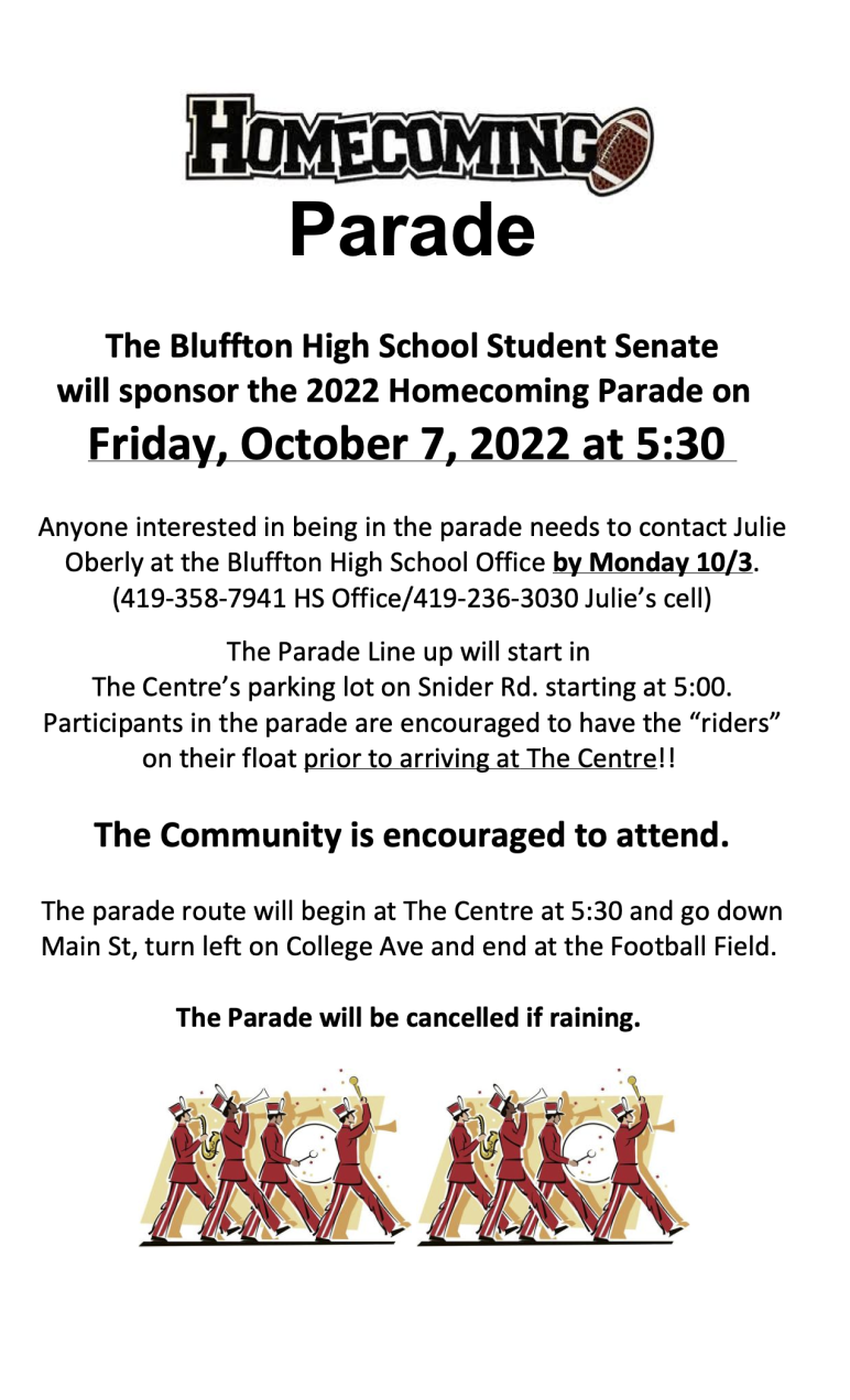 BHS Parade invitation Bluffton Icon