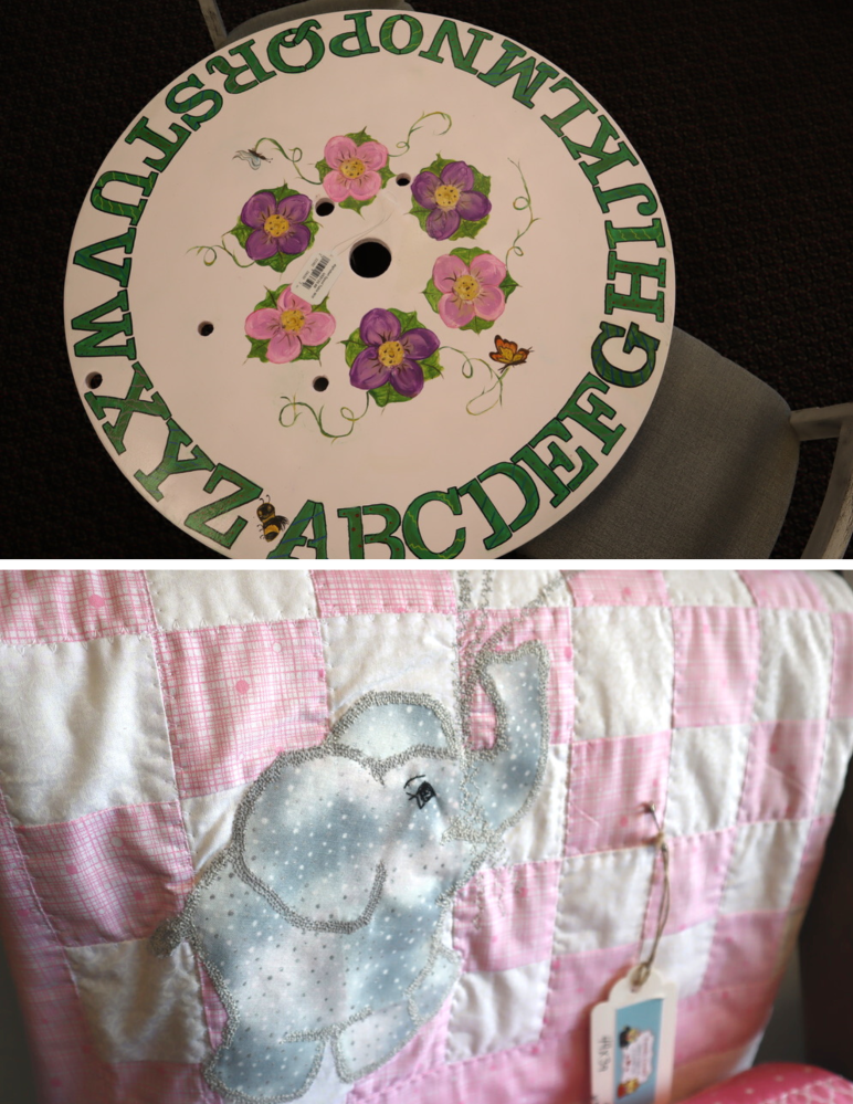 Hand painted and quilted items by Rebecca Dotson