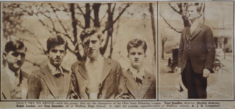 1932 newspaper clipping from inside the 1932 Falling Leaves yearbook