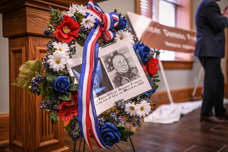 Officer Dominic Francis memorial wreath