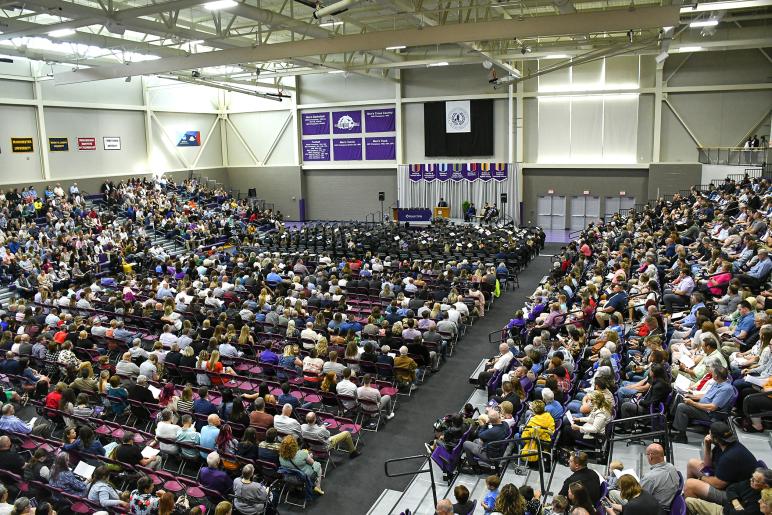Audience assembled for 2023 Bluffton University commencement