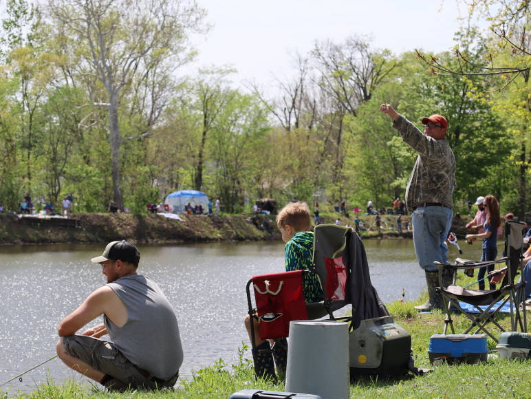 Fishing on the banks of the Buckeye