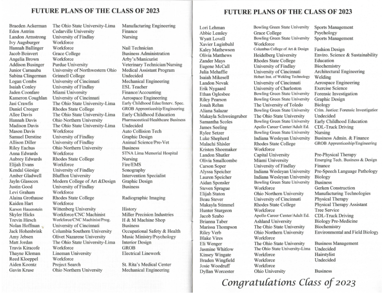 BHS 2023 graduation program 4