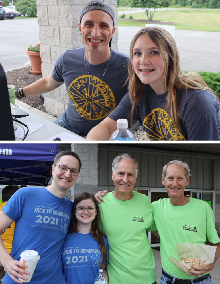 Top) DJ Courtnee Morris with assistant Mylee Sneary; Bottom) Charlie, Jessica, Roger and Bill Triplett
