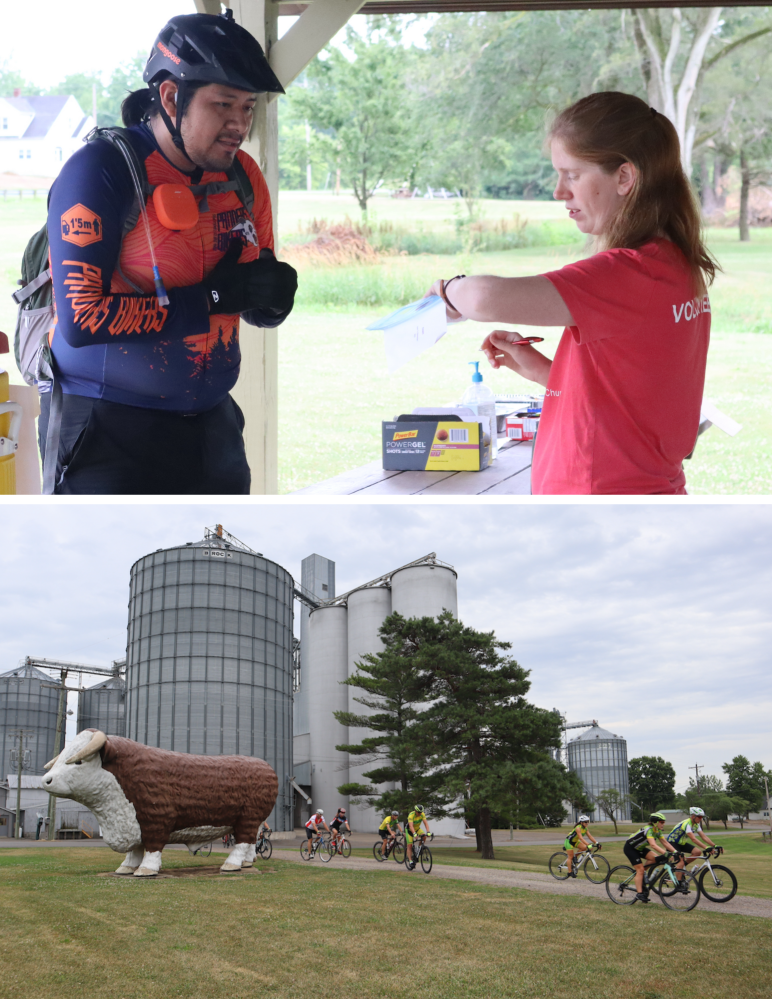 Rider checks in at the Gilboa rest stop