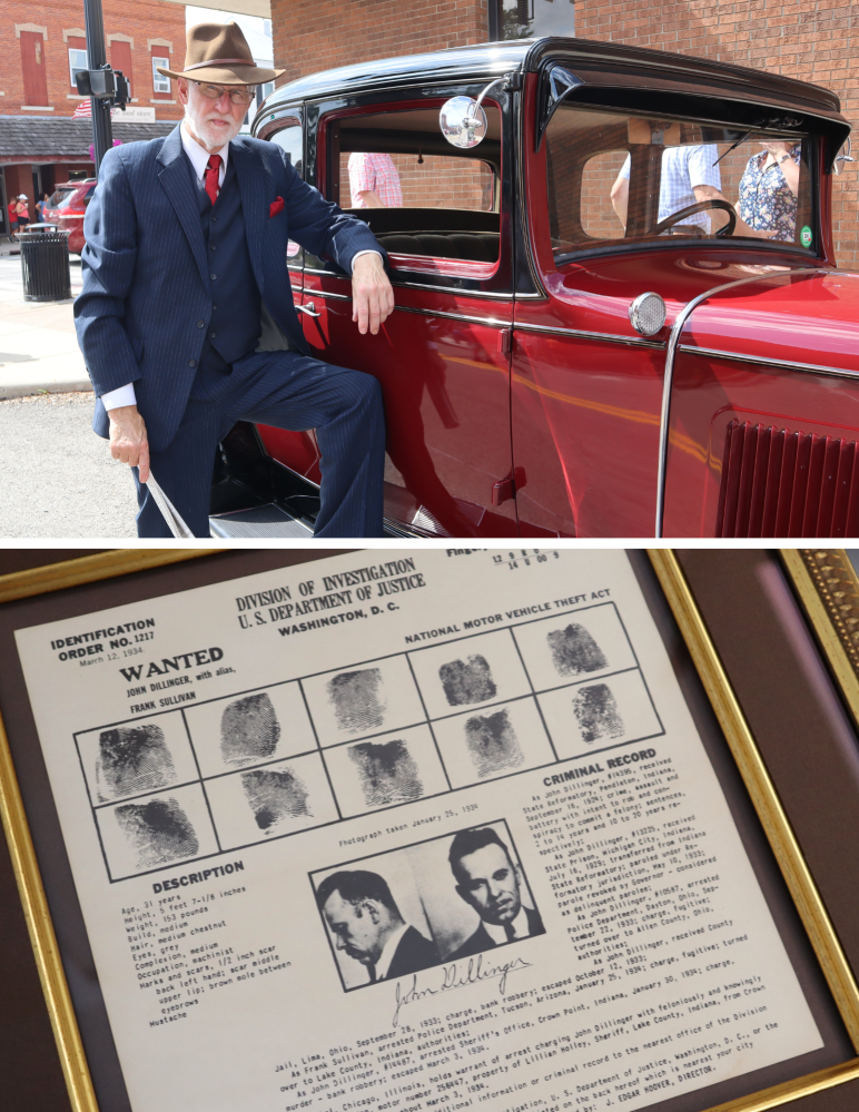 Gangster portrayed by Kevin Gratz; actual wanted poster at office of attorney Scott Basinger