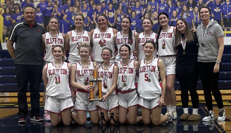 BMS 8th grade girls basketball champions celebration