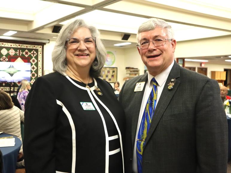 L-R) Kitty Keller and Lions International Director Ken Keller