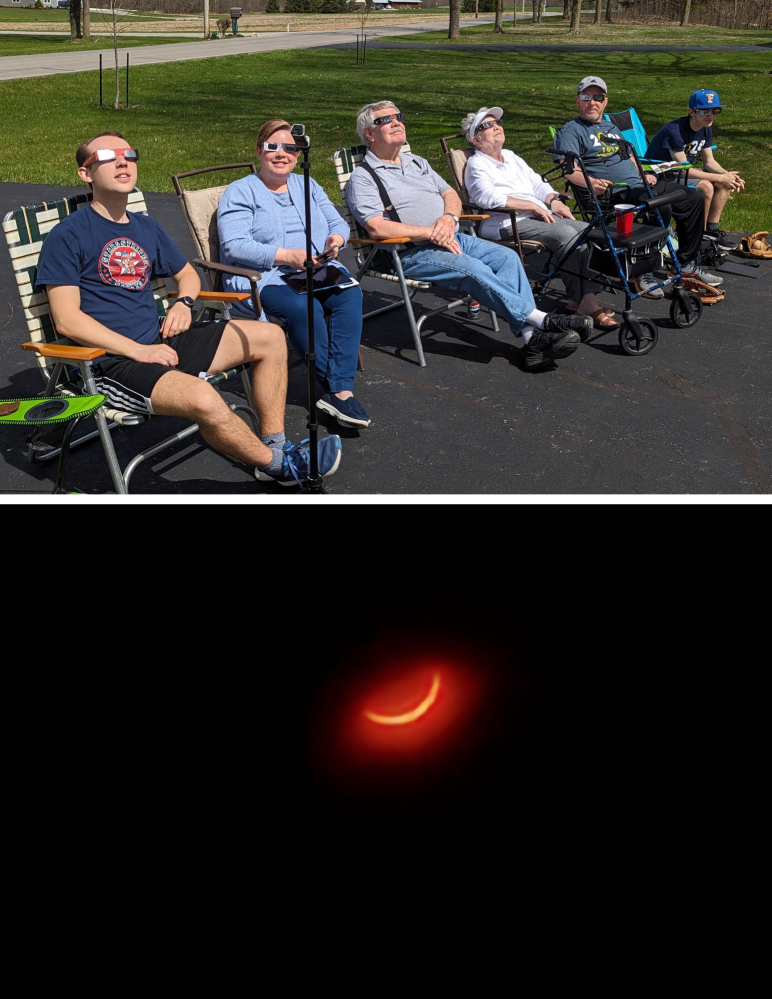 Neighbors gathered for April 8, 2024 total solar eclipse