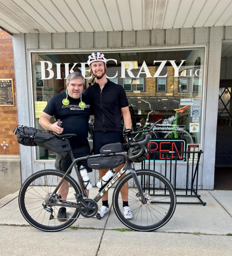 Raymond Harner with Sam Crisp at Bike Crazy of Bluffton