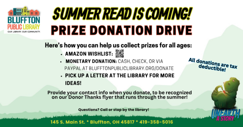 Help provide prizes for Bluffton Summer Read program | Bluffton Icon