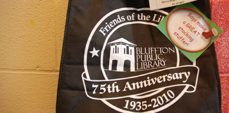 Bluffton Public Library 75th anniversary bag