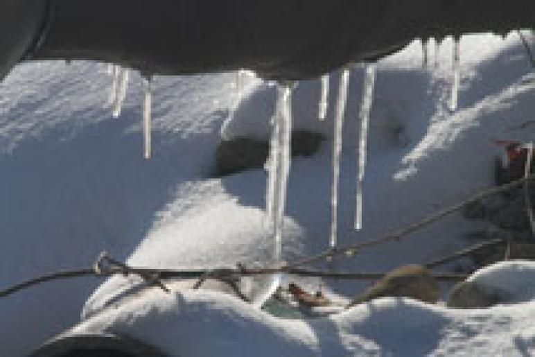 When icicles hang by the wall...