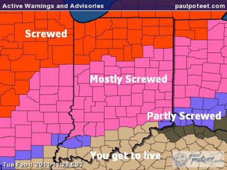 Icon's winter storm warning level