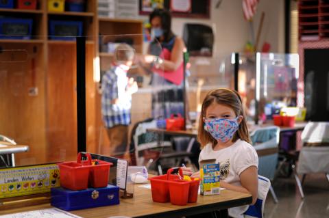 First grader Scarlet Vastano in Mrs. Huffman's class