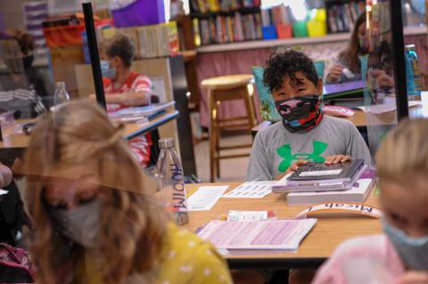 Fifth grader Micah Lemley in Mrs. Moser's class