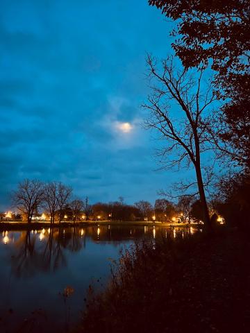 Moonlit Buckeye Lake by Jessica (Nevergall) Montague