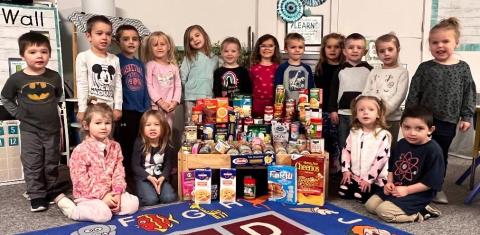 Bluffton Community Preschool student food drive