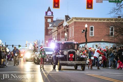 Model A in Blaze of Lights parade