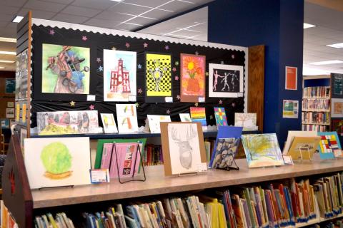 Student art at Bluffton Public Library