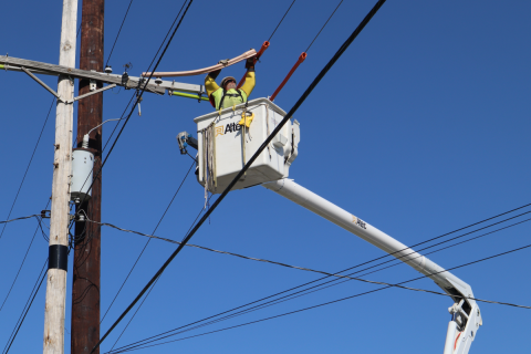 New line and pole installation on Jefferson St.