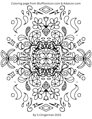 June 2023 Icon Coloring Page by Sabina Clingerman