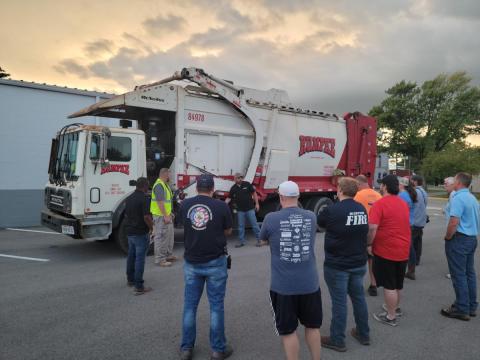 Bluffton Fire Department training regarding garbage truck load fires