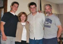 Julia with husband, Tom, and their two sons, Jeff and Greg