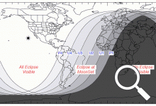 Map showing all eclipse visible