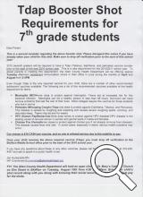 Letter to parents of 7th graders