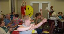 Doing the Hokey-Pokey with the clowns