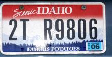 Idaho license plate on Vine