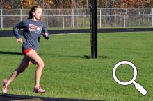 Hannah Chappell-Dick trains on the Bluffton University track