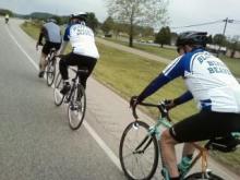 Gary Habegger in front with Mitch Kingsley following