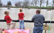 The Motter sisters had an afternoon of fishing with dad on Sunday.